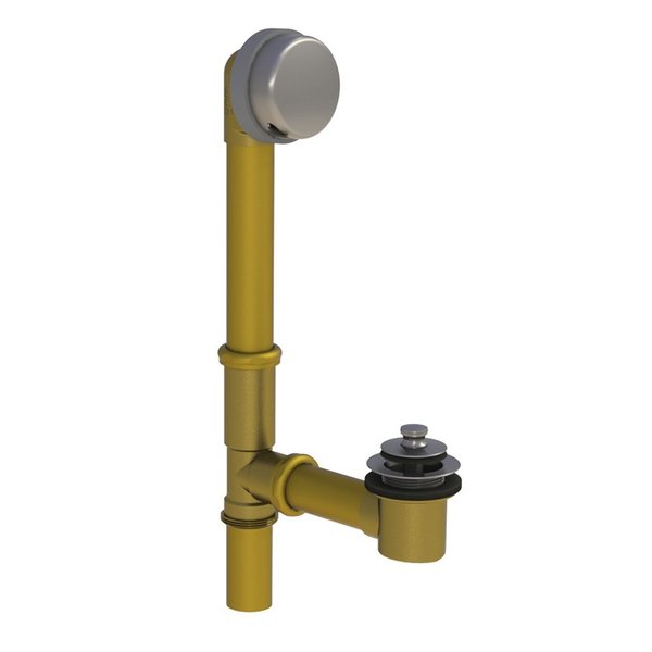 Watco 598 Series 24 in. Tubular Brass Bath Waste w-Push Pull Bath Stopper, Brushed Nickel 598-PP-BRS-BN